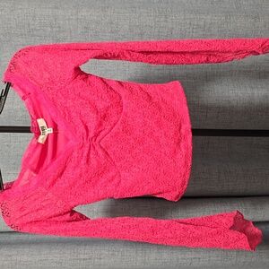 Steve Madden Pink Lace Textured Crop Top Size Small